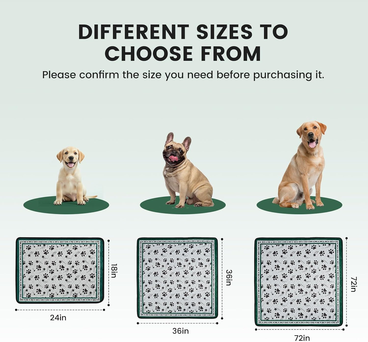 Gardner Pet Washable Dog Pee Pads, 72'' x 72'' Non Slip Dog Mats with Great Urine Absorption, Reusable Puppy Pee Pads for Potty Training - 1 Pack