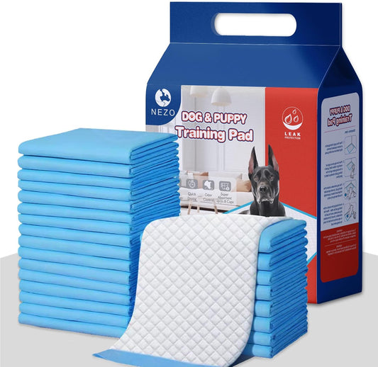 NEZO Dog and Puppy Premium Training Pads, XX-Large 34 x 46 inch - 30 Count Pee Pads with 6 Layer Leak-Proof and Super Absorbent