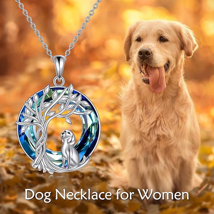 TOUPOP Tree of Life Animal Necklace 925 Sterling Silver Crystal/Abalone Shell Animal Pendant Jewelry Birthday Mothers Day Gifts for Women Mom Wife Her