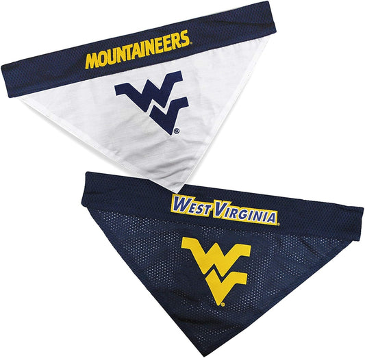Pets First Collegiate Pet Accessories, Reversible Bandana, West Virginia Mountaineers Size Large/X-Large