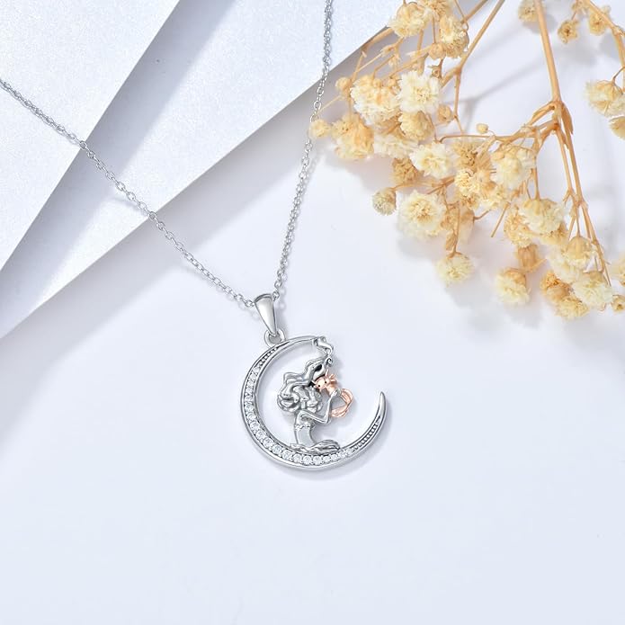 Horse/Bunny/Dog/Cat Necklace 925 Sterling Silver Women with Animal Pendant Necklace Jewelry Gifts for Women Animal Lovers