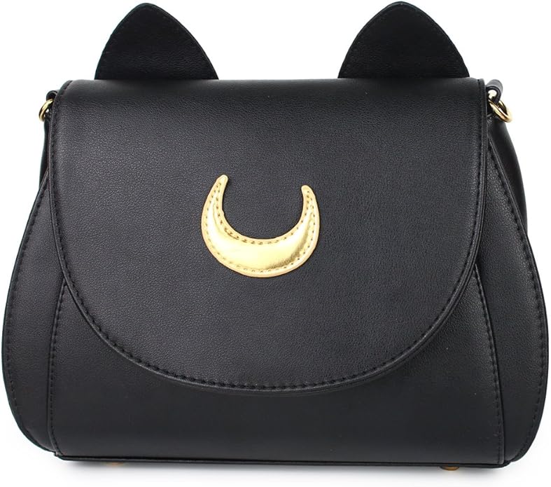 Moon Luna Cat Purses Pu Leather Gothic Purse Cosplay Moon Sailor Bag Handbags Shoulder Bags