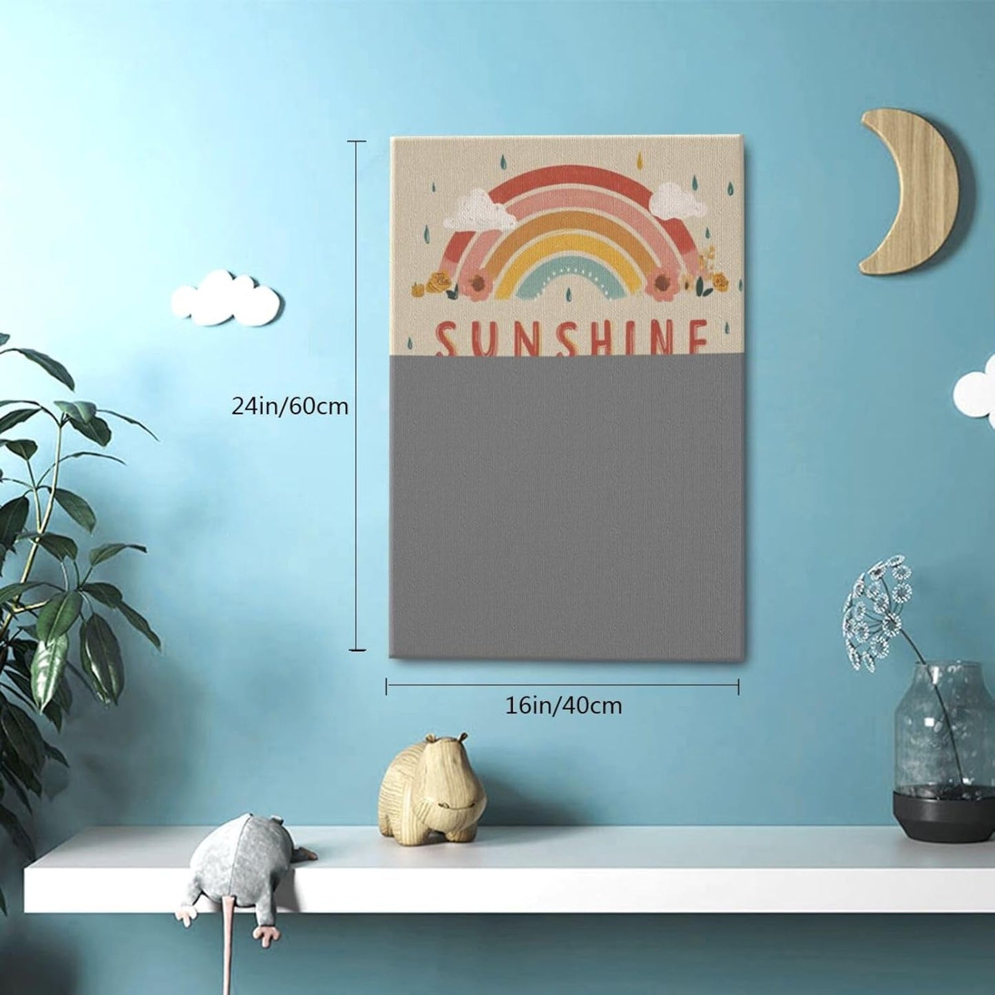 You Are My Sunshine Inspirational Canvas Wall Art Motivational Encouragements Wall Decor First Communion Gifts for Girls Boys Toddler Teens Pictures Painting Print Artwork Framed Decorations Nursery Dorm Bedroom 16"x24"