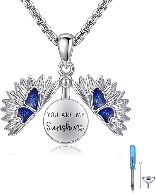 Tree of Life Urn Necklaces for Ashes 925 Sterling Silver Tree of Life Crystal Cremation Jewelry for Ashes Memory Jewelry for Women Men