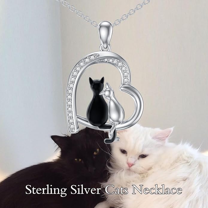 WINNICACA Sterling Silver Cat/Ladybugs/Cow/Cardinal/Hummingbird/Dragonfly Necklace for Women Exquisite Jewelry Gifts for Birthday, Christmas Gifts for Mother and Daughter