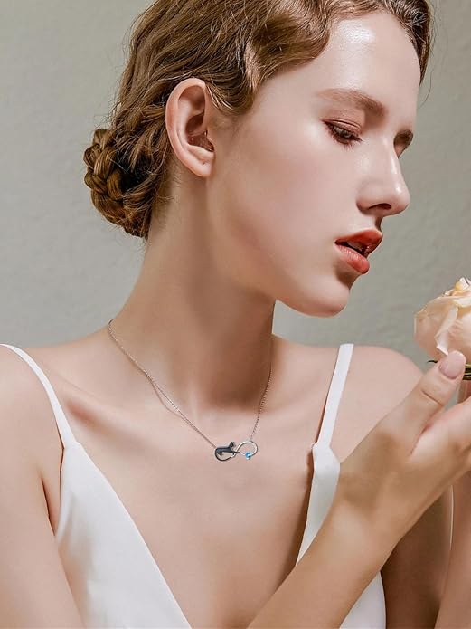 Dorunmo Animal Necklace 925 Sterling Silver Owl/Sloth/Axolotl/Dolphin Necklace Celtic Knot Pendant Birthday Anniversary Animal Jewelry for Women Friends Animals Lover