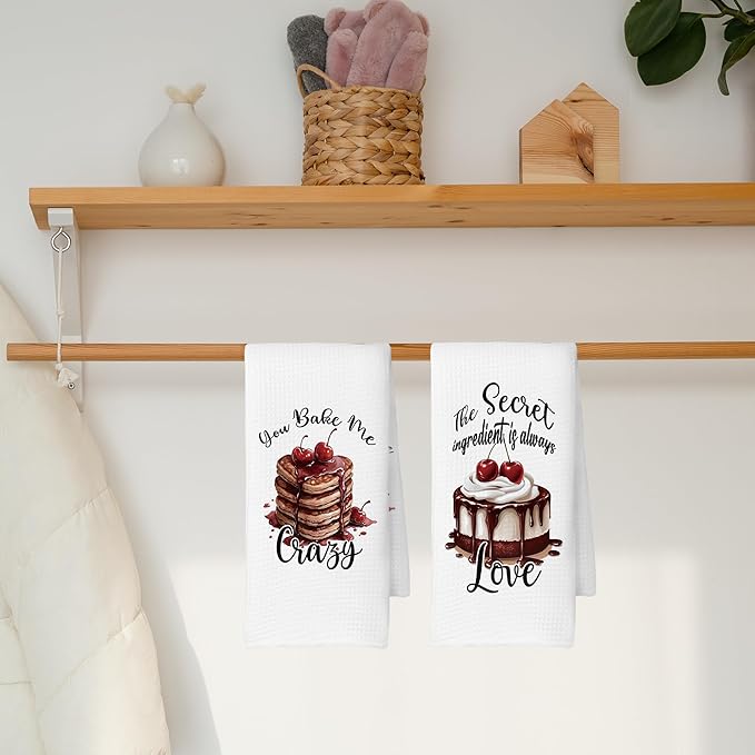 Funny Valentine Poems Kitchen Towels Set of 2, Heart Love Wedding Gift, Love Gifts Gifts for Her Girlfriend Wife Women Decoration Tea Towels Kitchen Hand Towels 16x24 Inch