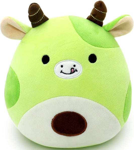 Avocado Cow Plush Toy Pillow Cute Stuffed Animal Soft Plushie Doll Gift for Kids Boys Girls Green 12 inch