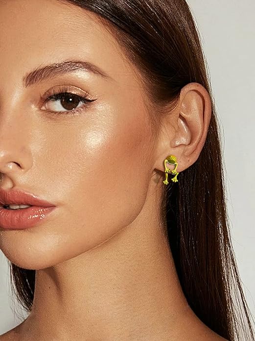 Frog Earrings for Women Mothers Day Gifts Vintage Frogs Shaped Stud Earrings Funny Cute 3D Animal Earrings Jewelry Gifts