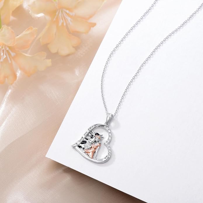 Horse/Bunny/Dog/Cat Necklace 925 Sterling Silver Women with Animal Pendant Necklace Jewelry Gifts for Women Animal Lovers
