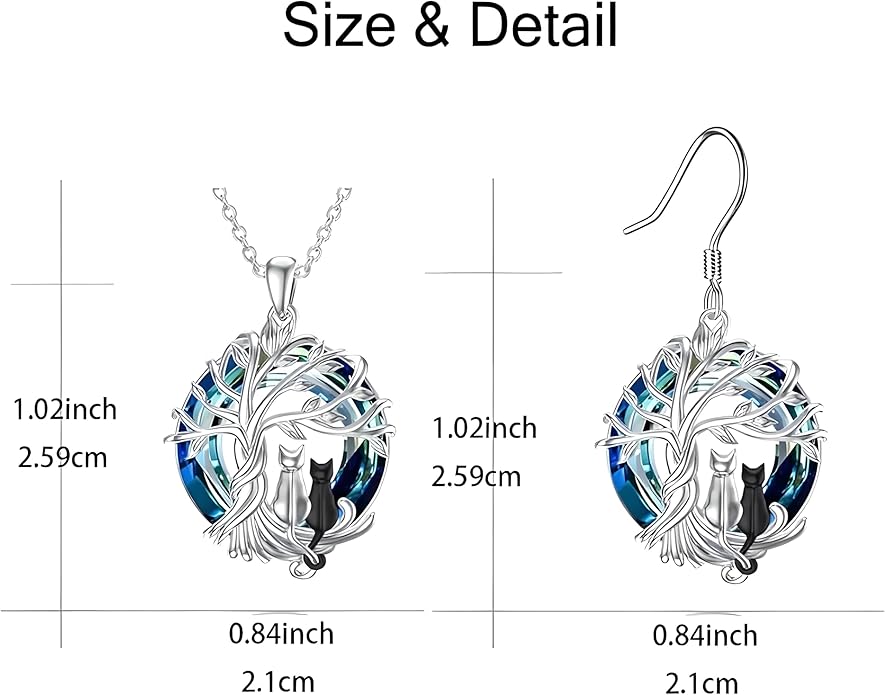 Cute Heart Necklace, With Black Cat - Charming Cat Heart in Rose Gold - Stylish Gift for Women & Party Accessory