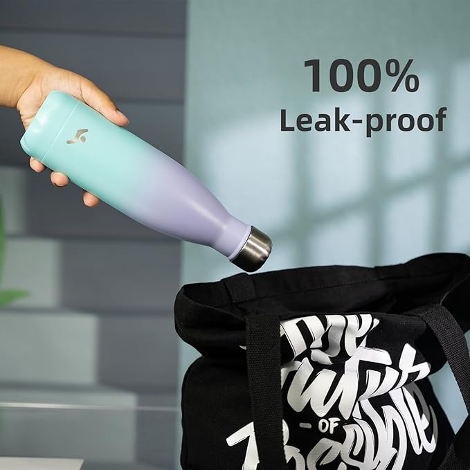 Insulated Water Bottles,17 oz Double Wall Stainless Steel Vacumm Metal Flask for Sports Travel,Lavender Green