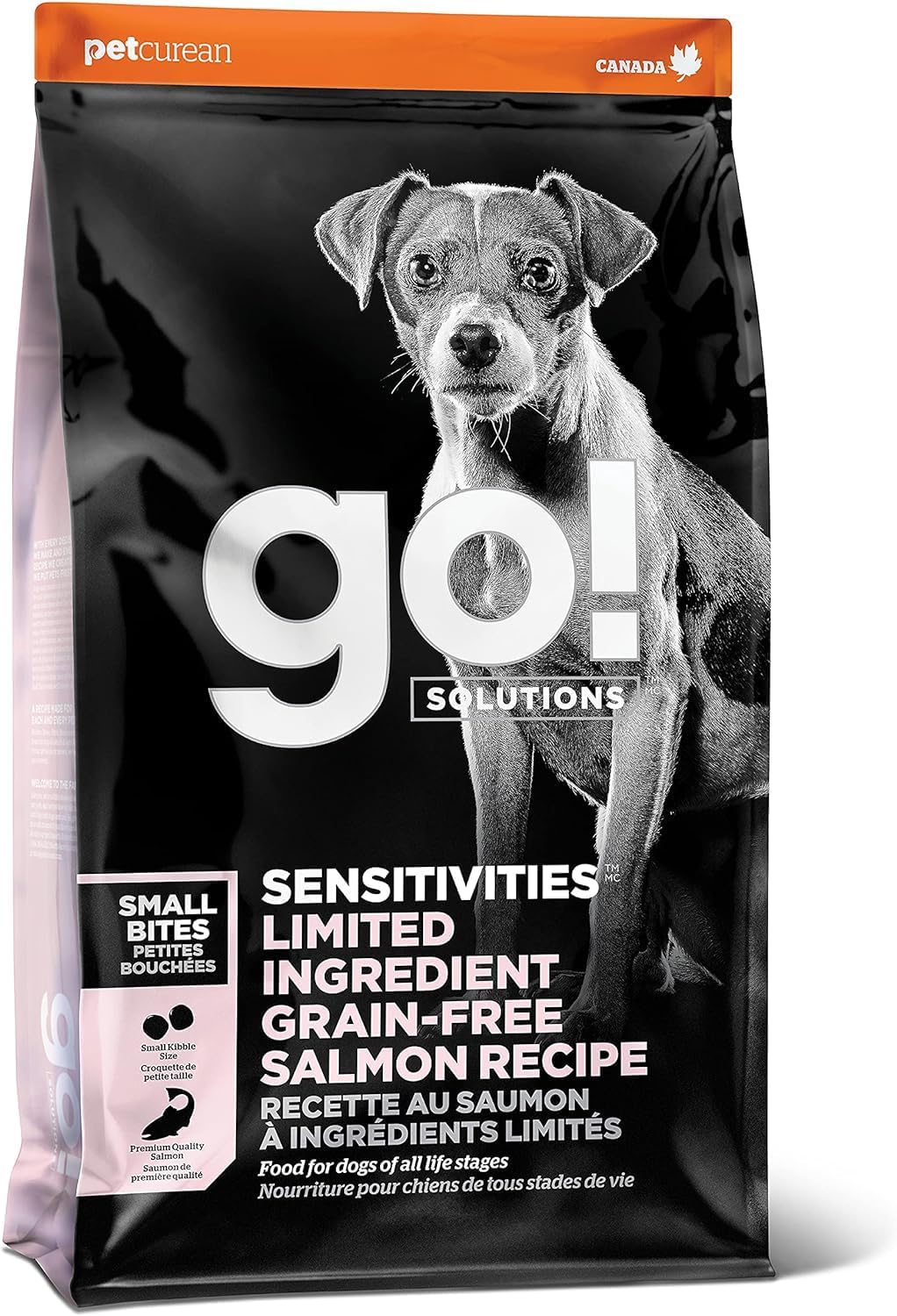 Go! Solutions Sensitivities Limited Ingredients, Grain-Free Dry Dog Food, Small Bites Salmon Recipe for Sensitive Stomach, 3.5 lb Bag