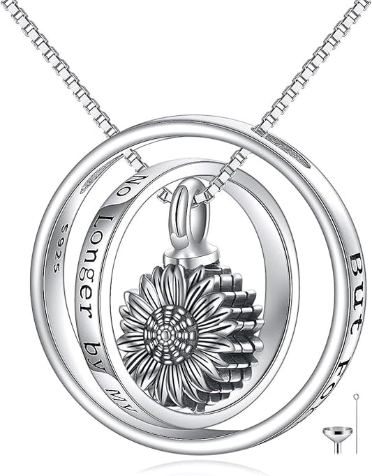 Tree of Life Urn Necklaces for Ashes 925 Sterling Silver Tree of Life Crystal Cremation Jewelry for Ashes Memory Jewelry for Women Men
