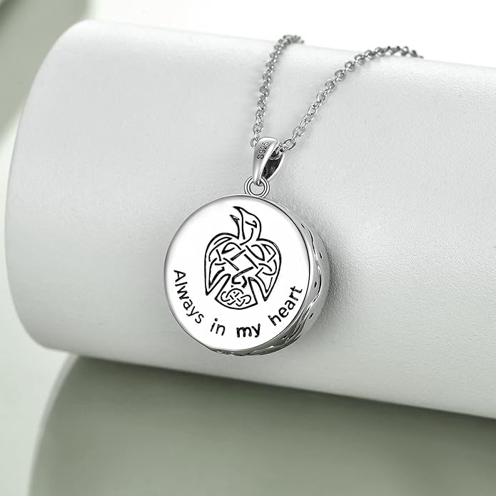 TIGER RIDER Urn Necklace for Ashes for Women 925 Sterling Silver Cremation Jewelry for Ashes
