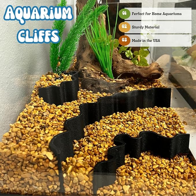 REEFSHAPE Aquarium or Terrarium Substrate Cliffs Combo Pack | Separate Substrate Layers in Aquariums or Terrariums to Create Cliffs & Depth | Made in USA (Cliff Combo, Black)