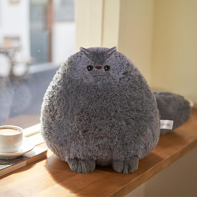Cat Stuffed Animals, Stuffed Cat, Cat Plushies for Girls and Boys, Big Stuffed Cat for Christmas or Brithday, 12Inches, Grey