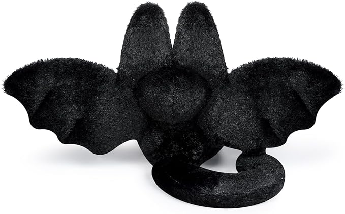 PEACH CAT Kawaii Bat Bunny Plush Pillow Cute Bat Rabbit Stuffed Animal for Kids Black 12"