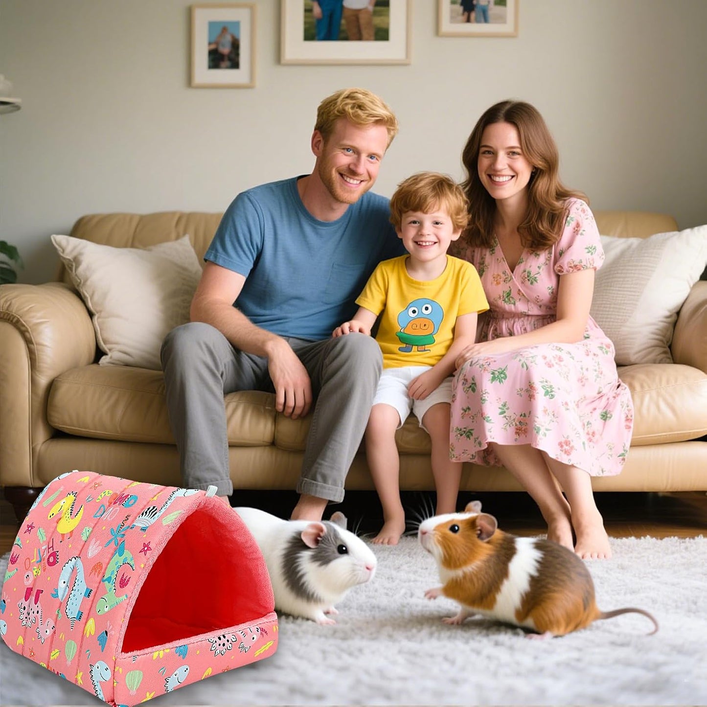 UPINS Guinea Pig Bed, Guinea Pig Hideout Washable Small Animal House Cage Accessories for Dwarf Rabbits Chinchillas Hamsters Hedgehogs Ferrets Bearded Dragons and Rats