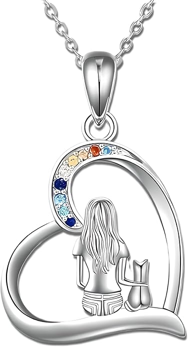 Cute Heart Necklace, With Black Cat - Charming Cat Heart in Rose Gold - Stylish Gift for Women & Party Accessory