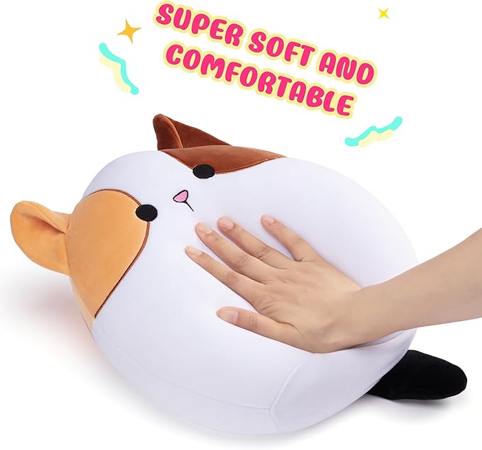 Original 12.5-inch Large Calico Cat Plush Pillow Stuffed Animal Toy,Big Size Cute Soft Fat Hugging Cuddle Huggable Plushie,Gift for Kids