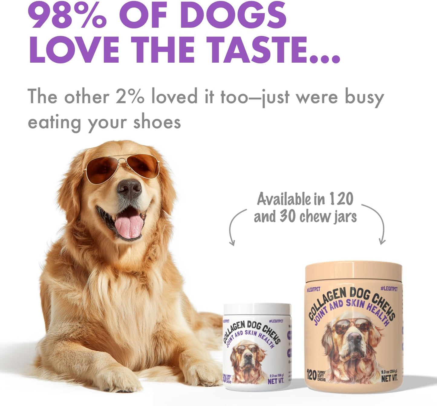 Collagen Dog Chews for Joint & Skin Health 120 Soft Chews All Breeds Mobility, Cartilage Repair & Pain Relief Hip & Joint Skin Coat Anti-inflammatory Support Eggshell Membrane Senior & Adult Dogs