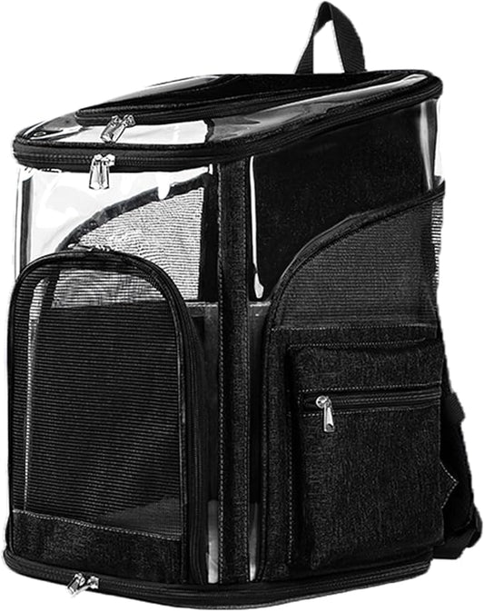 Cat Carriers Dog Carrier Pet for Small Medium Cats Dogs Puppies up to 25 Lbs, TSA Airline Approved Soft Sided, Collapsible Travel Puppy - Black Grey (L: 15.8" LX12.6 WX19.7 H, Black)