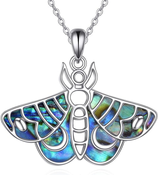 TIGER RIDER Bee Necklace for Women Sterling Silver Cute Animal Axolotl Dragonfly Moth Owl Black Cat Pendant Necklaces Animals Jewelry Birthday Gifts for Women Wife