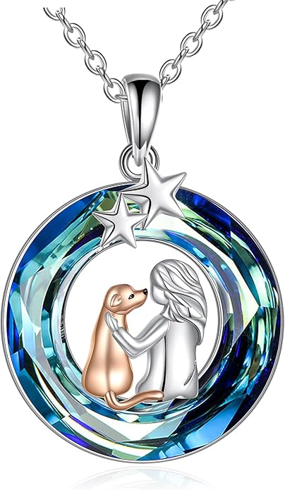 TIGER RIDER Sterling Silver Dog & Cat Pendant Necklace for Girls & Women - Pet Memorial Jewelry