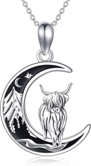 Sterling Silver Cute Animal Pendant Necklace Fox/Snake/Unicorn/Owl on Moon/Rabbit/Horse Necklace Jewelry Gifts for Women Mom Sister