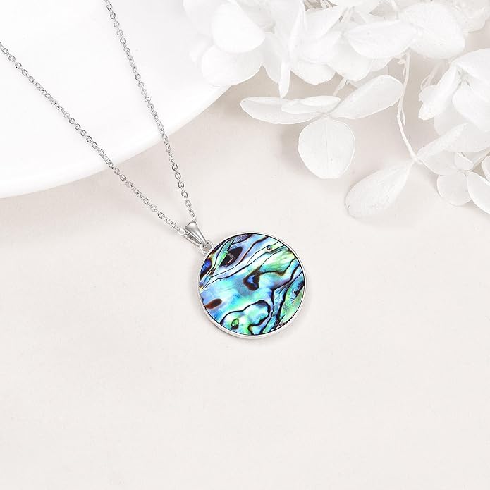 YFN Egyptian Necklace Sterling Silver Egypt God Pendant Abalone Shell Egypt Jewelry Gifts for Women Men