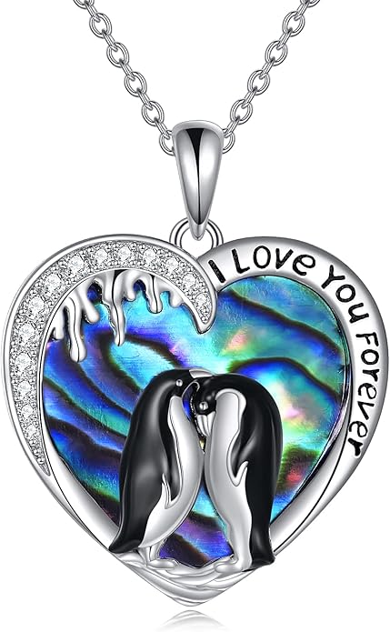 Penguin/Cat/Horse/Elephant/Wolf/Hummingbird/Giraffe/Eagle Pendant Necklace Sterling Silver I Love You Forever Animal Necklace Jewelry Gifts for Women
