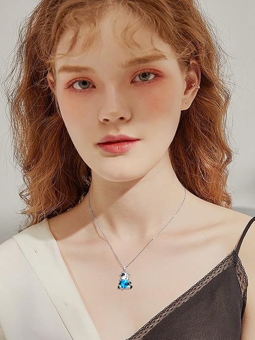 Dorunmo Animal Necklace 925 Sterling Silver Owl/Sloth/Axolotl/Dolphin Necklace Celtic Knot Pendant Birthday Anniversary Animal Jewelry for Women Friends Animals Lover