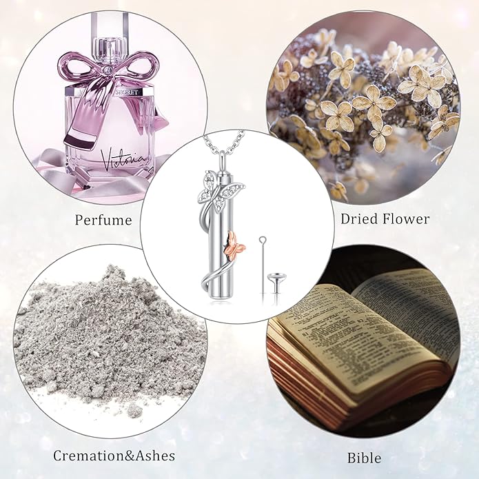 CUOKA MIRACLE Urn Necklace Ashes Sterling Silver Skull Urn Necklace Personalized Cremation Memorial Skull Ash Keepsake Pendant Cremation Jewelry