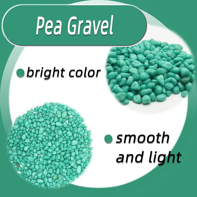 Green Pebbles for Crafts, 0.9 Pound Natural Polished Aquarium Gravel, Decorative Pebbles for Indoor Plants, Turtle Tank, Vase, Succulents Cactus, Garden Landscaping