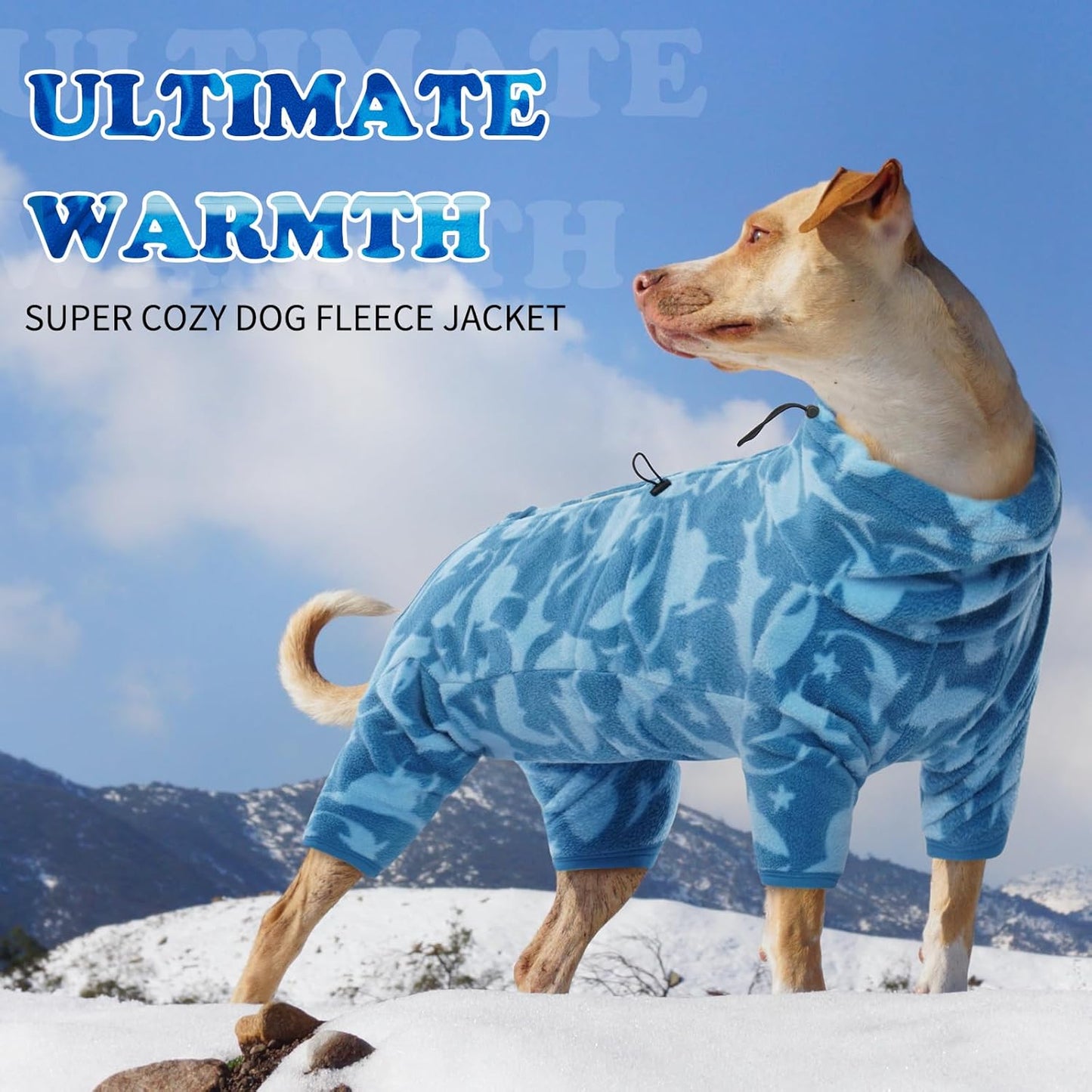 ROZKITCH Shark Dog Pajamas, Pet Windproof Warm Cold Weather Jacket Vest with Luminous Zipper, Jumpsuit Apparel Outfit Clothes for Small Medium Large Dog Shark M