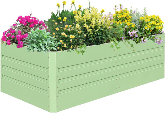SnugNiture Galvanized Raised Garden Bed 8x4x2FT Outdoor Large Metal Planter Box Steel Kit for Planting Vegetables, Flowers