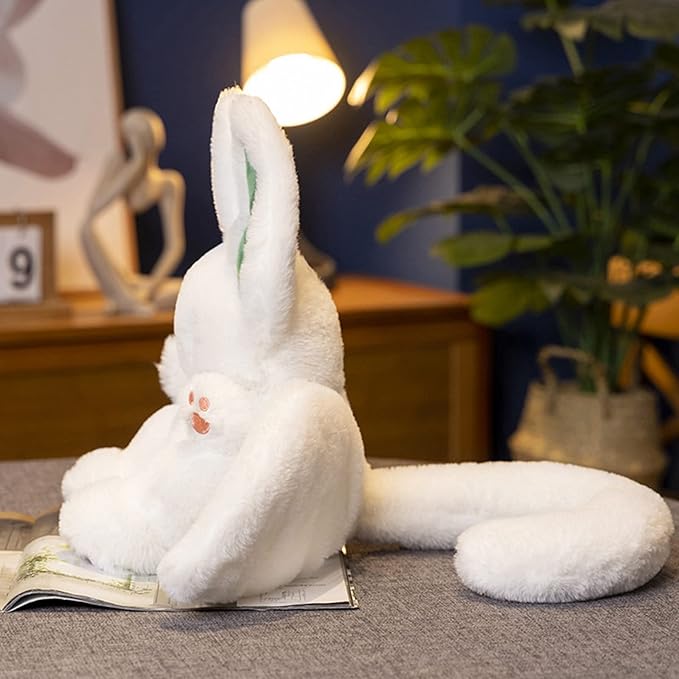 PEACH CAT Cute Bat Bunny Plush Pillow Kawaii Bat Rabbit Stuffed Animal for Kids White 12"