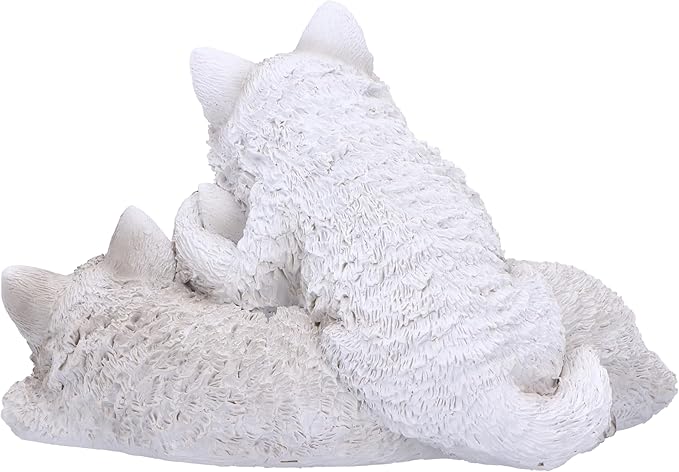 Nemesis Now Sleepy Wolf Pups Figurine 14cm, Resin, White, Three Baby Wolves Figure, White Wolves Trio Ornament, Collectable Wolf Giftware, Cast in The Finest Resin, Expertly Hand-Painted