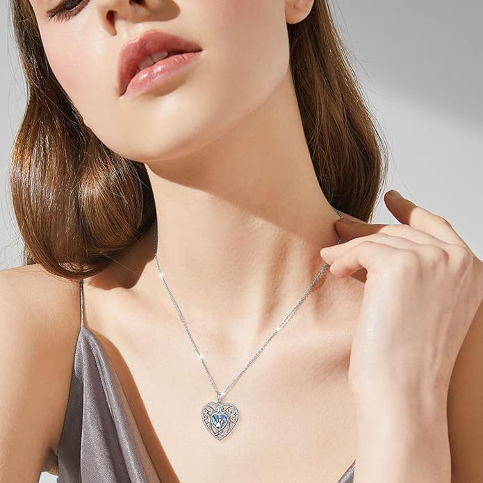 Ladytree S925 Sterling Silver Puppy Dog Cat Pet Paw Print Pendant Necklace 18 inches