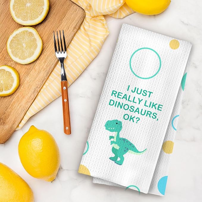 Dinosaur Hand Towels for Kids Bathroom, Dinosaur Decor Kids Towel for Bathroom, 16x24 Inch