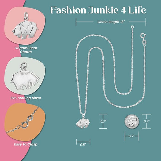 FashionJunkie4Life Dainty Origami Animal Pendant Necklaces