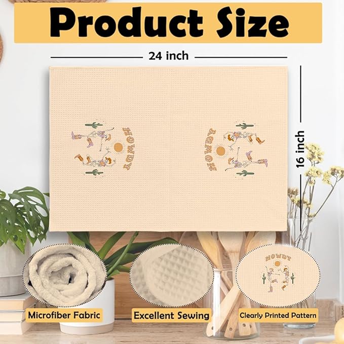 Preppy Howdy Skeleton Halloween Bathroom Kitchen Hand Decor Towels 16″×24″, Funny Skeleton Housewarming Gifts, Halloween Kitchen Towels Decor