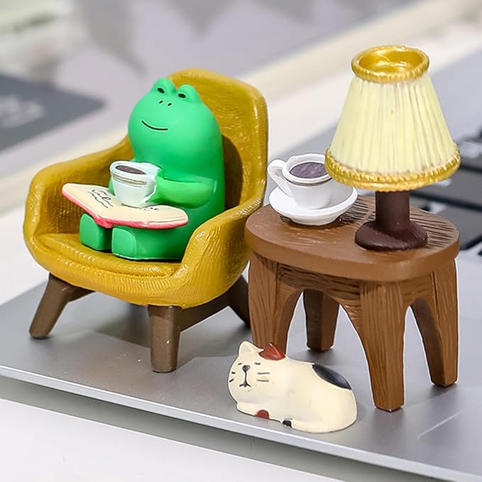 Mini Frog Figurines Frog Figurine Table Kit Frog Decor Desk Accessories for Home Office