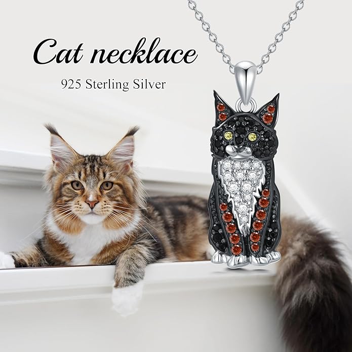 Cat Necklaces 13 Breeds of Cats Necklaces S925 Sterling Silver Cat Pendant for Women