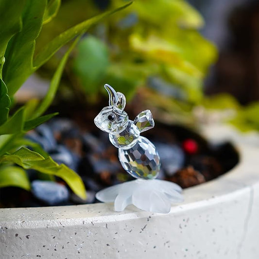 H&D HYALINE & DORA Crystal Bee Animal Figurine Mini Glass Animal Statue