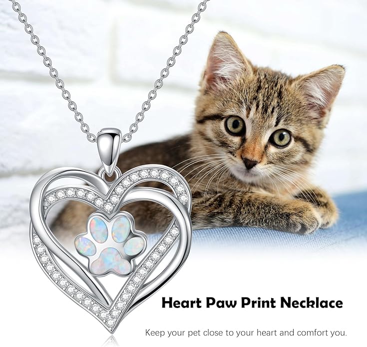 Dog Cat Necklace Pendant 925 Sterling Silver Pet Jewelry Gifts for Women