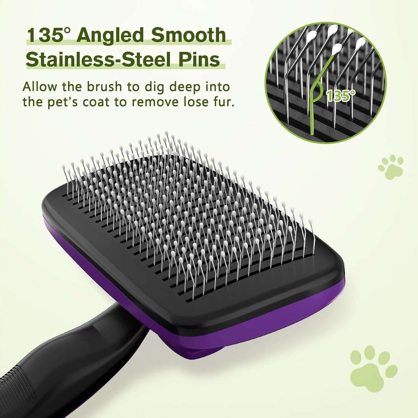 Pecute Self-Cleaning Slicker Brush for Dogs, Cats, Lightweight Dog Brush for Shedding Massaging Grooming, Cat Brush Gently Removes Loose Fur Undercoat for Small Dogs Cats Rabbits of All Hair Types