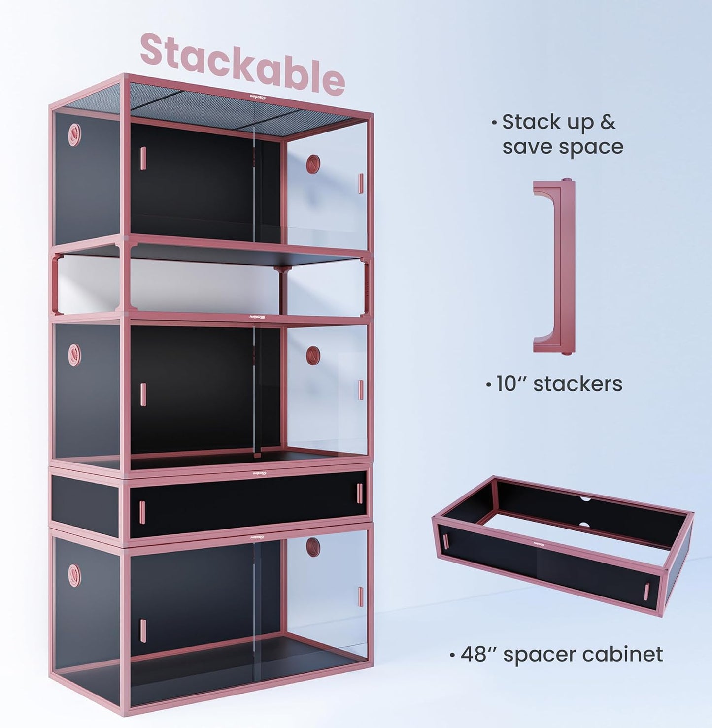 120 Gallon Reptile Terrarium, 48" x 24" x 24" Reptile Enclosure with Sliding Door Top Screen Ventilation,Blue Tongue Skink Tank for Easy Maintenance
