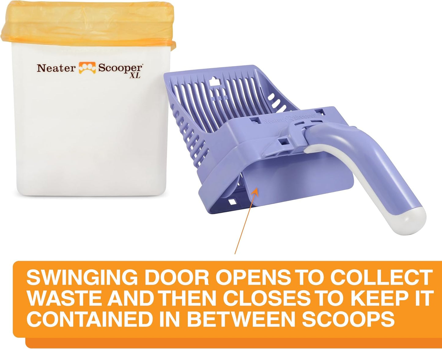 Neater Pet Brands Neater Scooper XL Cat Litter Scoop, 15 Refill Bags – Extra-Large Capacity Mess-Free Cat Litter Scooper with Bag for Large & Multiple Cats, Spill-Proof Litter Box Scooper with Holder